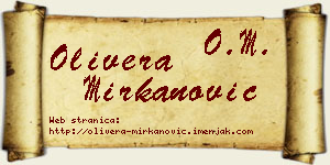 Olivera Mirkanović vizit kartica